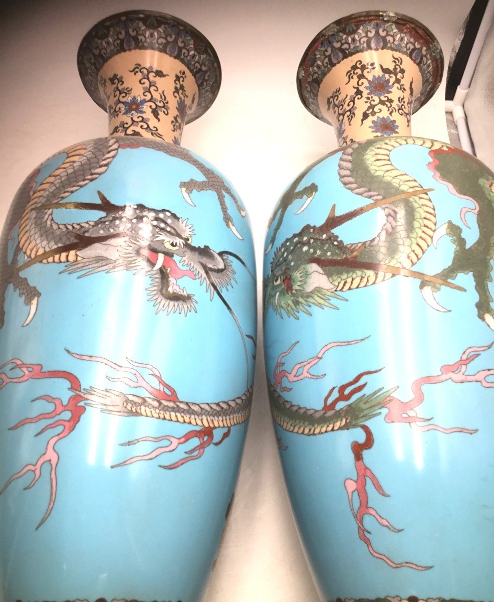 Pair Of Cloisonne Vases-photo-7