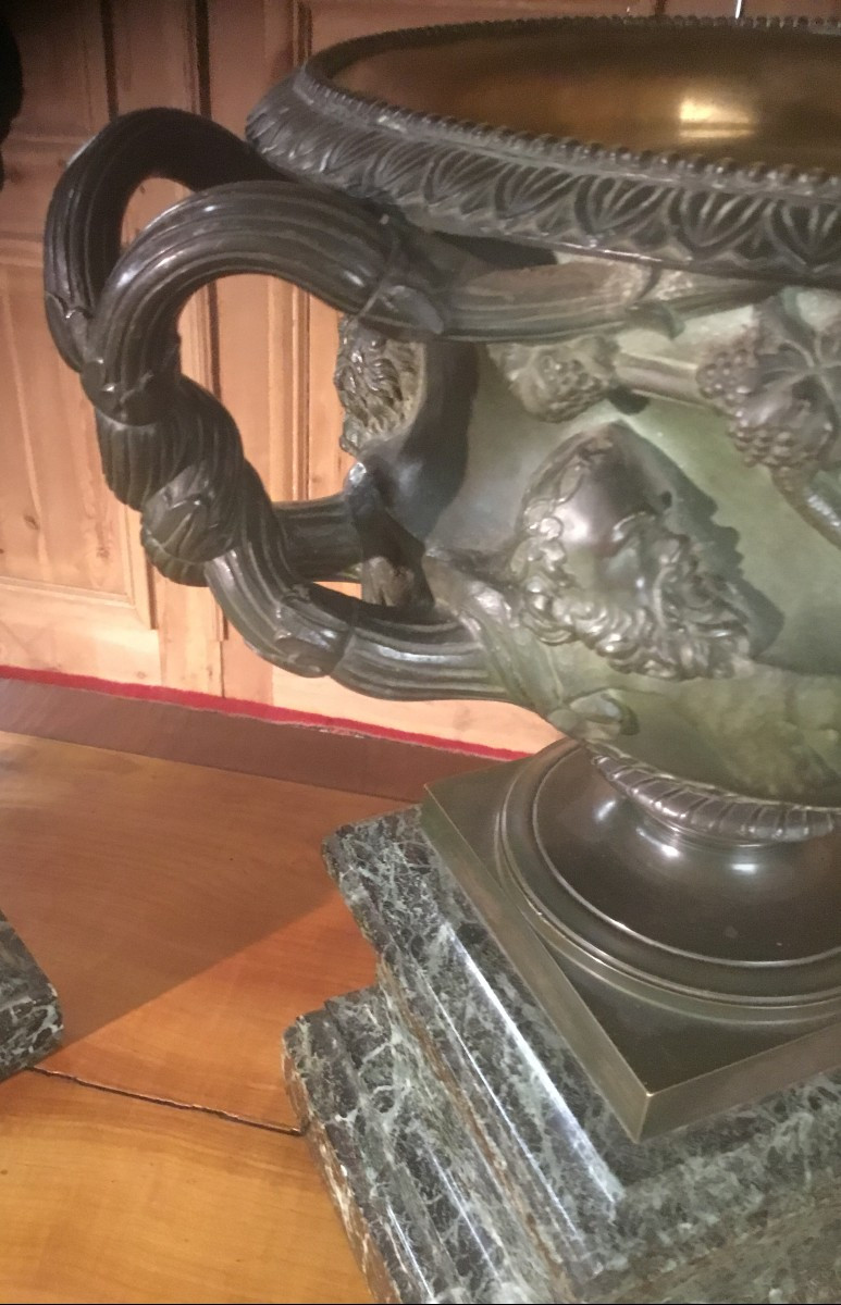 Large Pair Of Bronze Vases-photo-3