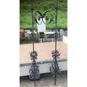 Pair Of Wrought Iron Floor Lamps