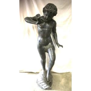 Grand Putti En Bronze