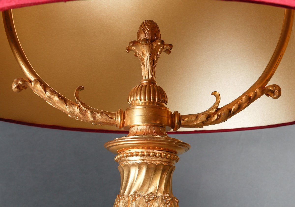 Grande Lampe En Bronze Doré.-photo-1