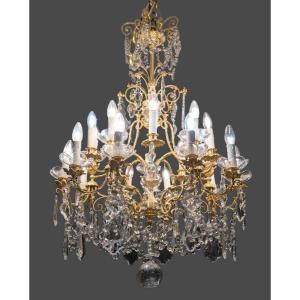 Gilt Bronze And Crystal Chandelier