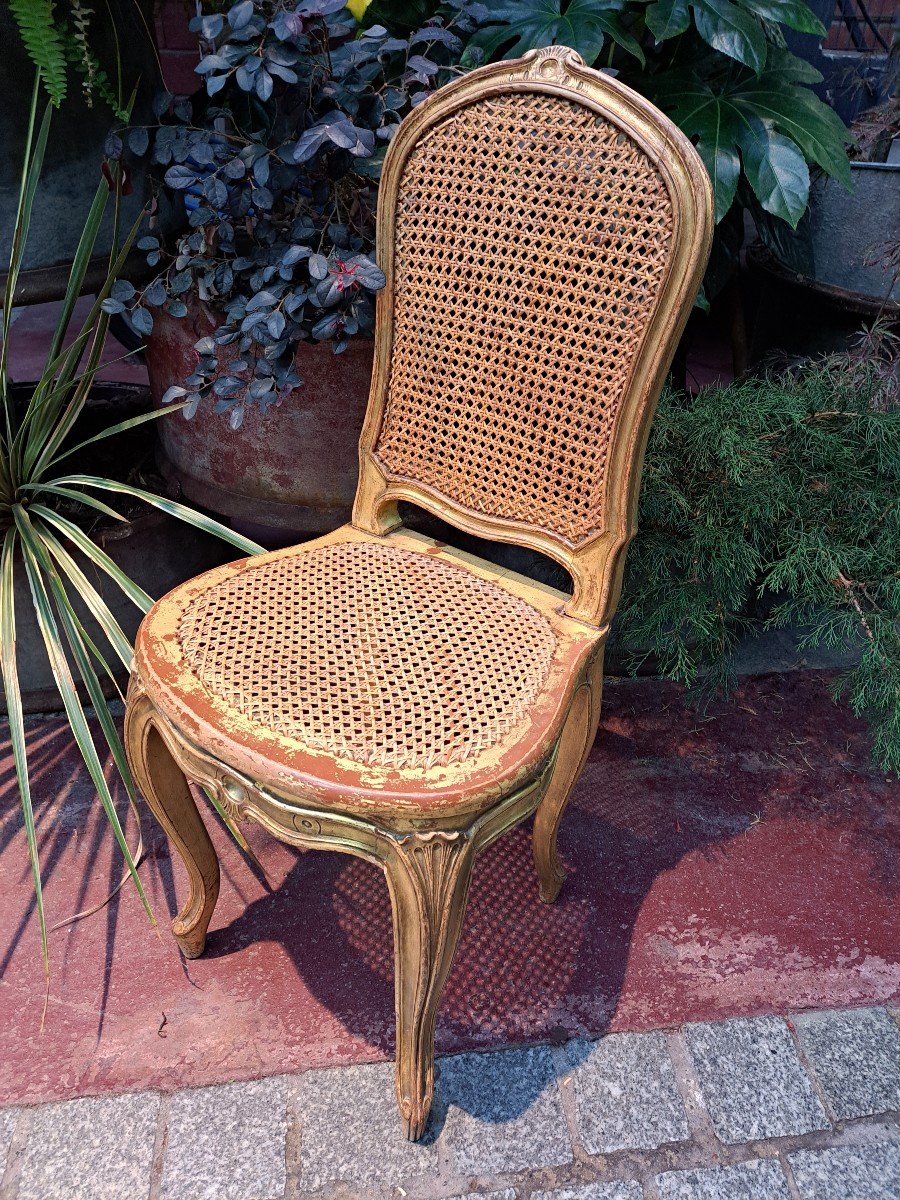 Chaise De Chambre En Bois doré-photo-4