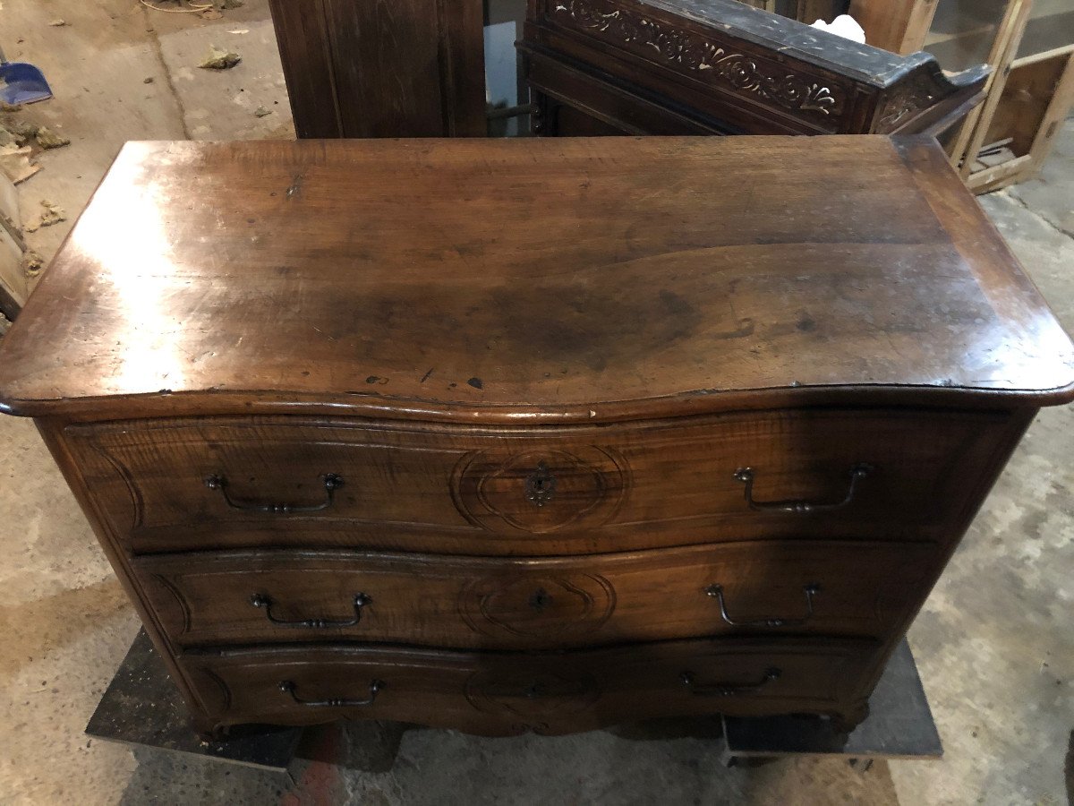 Commode d'époque Régence En Noyer-photo-6