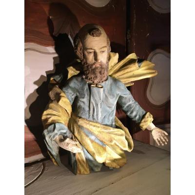 Polychrome Wooden Bust