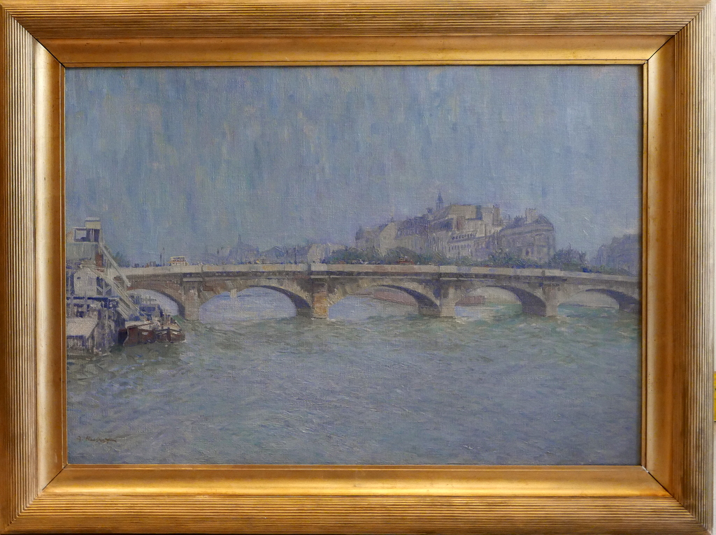 Pont De La Concorde Paris Oil On Canvas A. Hubert -epoque Early Twentieth-photo-4