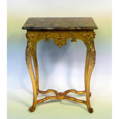 Table Console Bois Dore Epoque Régence