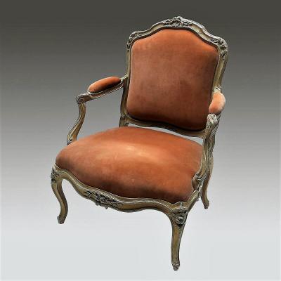 Fauteuil Dos Plat à Châssis époque Louis XV