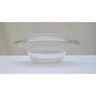 Coupe à Couvercle En verre souflé Lalique Modèle Nippon