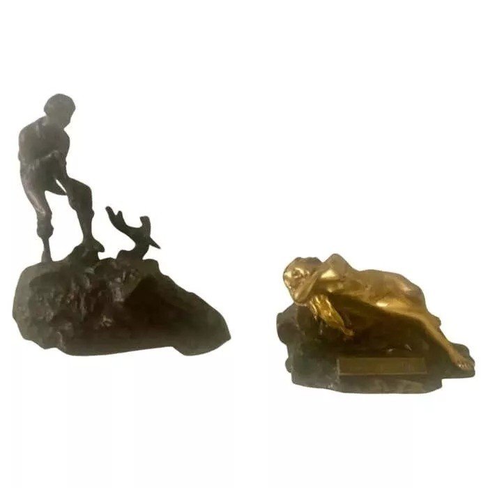 Bronze Study "treasure Seeker" By Carl Kauba-photo-2