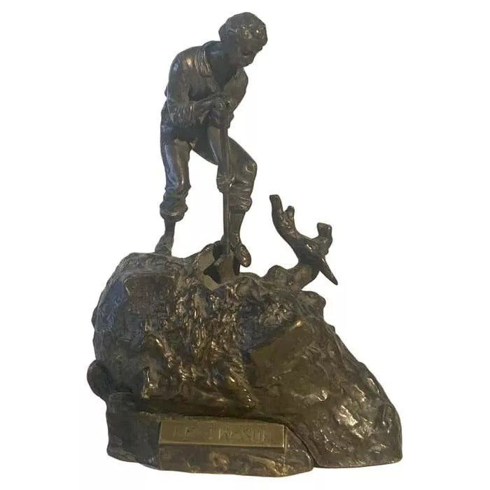 étude En Bronze "chercheur De Trésor" Par Carl Kauba-photo-3