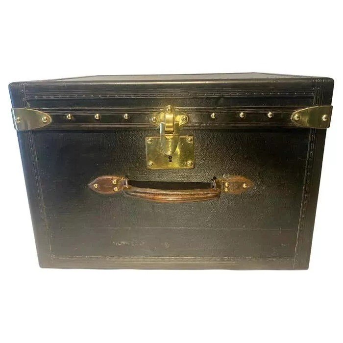 Antique Early-20th Century Black Goyard Hat Trunk French Circa 1920's