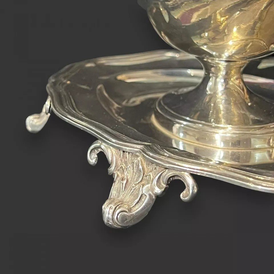 Saucière en Argent Sterling Français du 19e Siècle par Jean Veyrat-photo-3