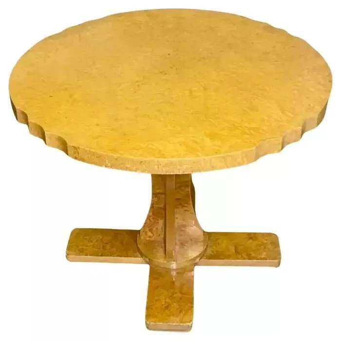 A Spectacular Art Deco Blonde Burr Maple H&l Epstein Nest Of Tables Circa 1930's-photo-6