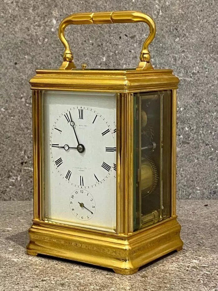 Montre De Voyage à Répétition d'Heure Avec Alarme Par Drocourt Pour E. White-photo-3