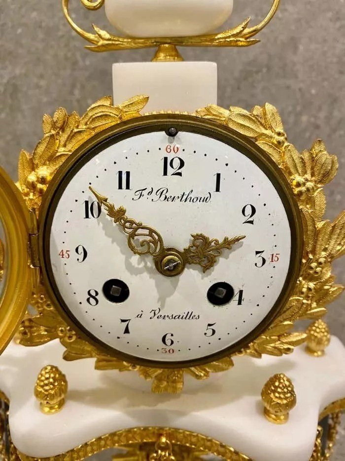 Ferdinand Berthoud. Louis XVI Ormolu Mounted Marble 3 Piece Clock Set 1770-photo-8