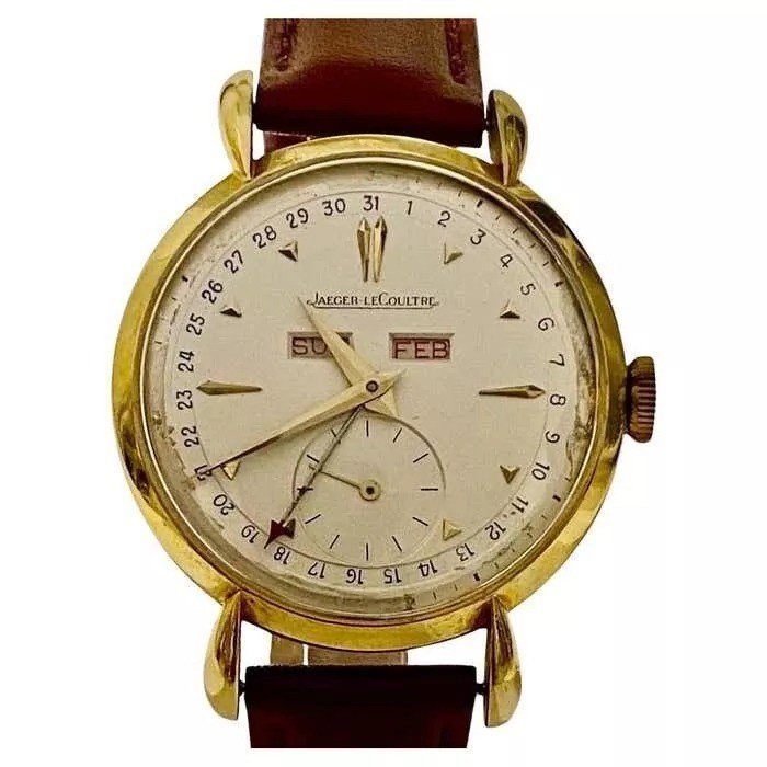 Vintage Jaeger-lecoultre 18k Yellow Gold Triple Date Watch