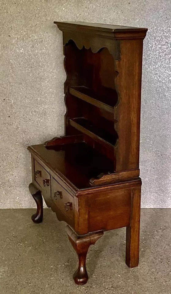 Miniature Commode Victorienne En Acajou Placage, Pièce d'Apprenti, Circa 19e Siècle-photo-3