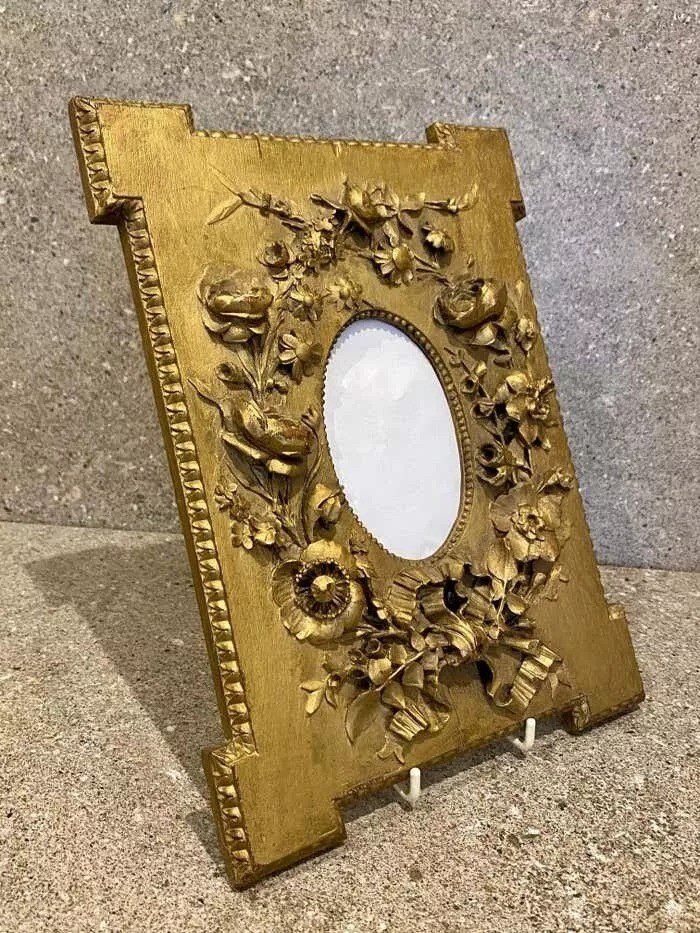 Superb Quality Pair Antique Hand Carved High Relief Gilt Wood Photo Frames 19th-photo-6