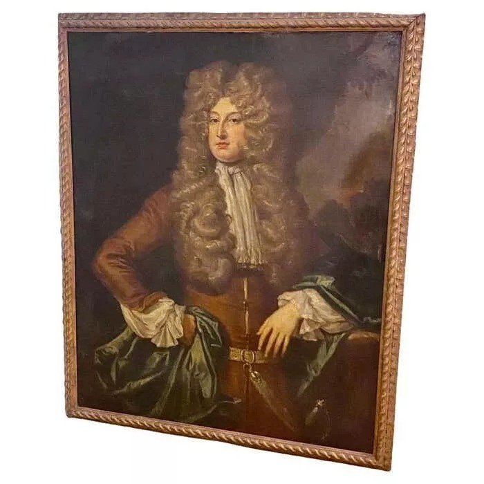 A Large Portrait Of A Young Nobleman 18th Century British Oil Painting-photo-1