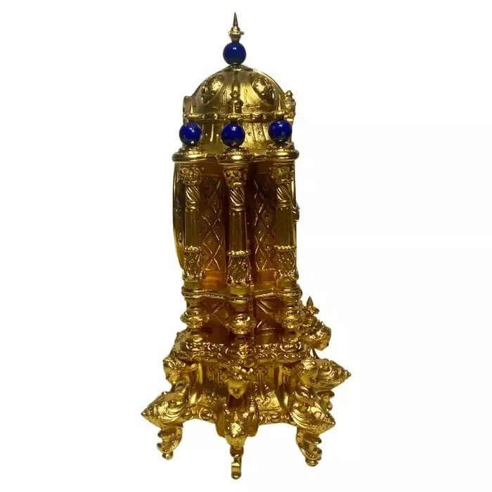 A Napoleon III Gilt Bronze & Enamel French Mantel Clock Circa 1870-photo-2