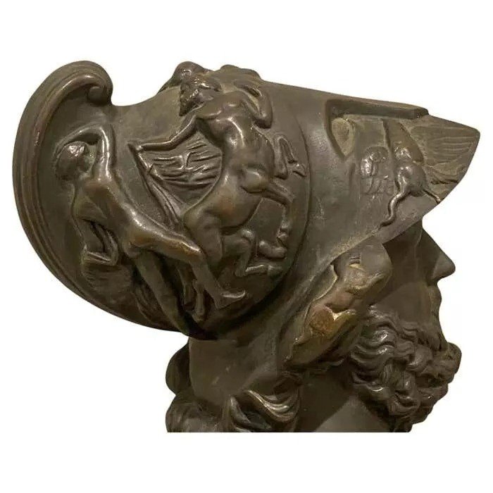 Buste En Bronze De Ménélas, Roi De Sparte - Grand Tour, Circa 19ème Siècle-photo-2