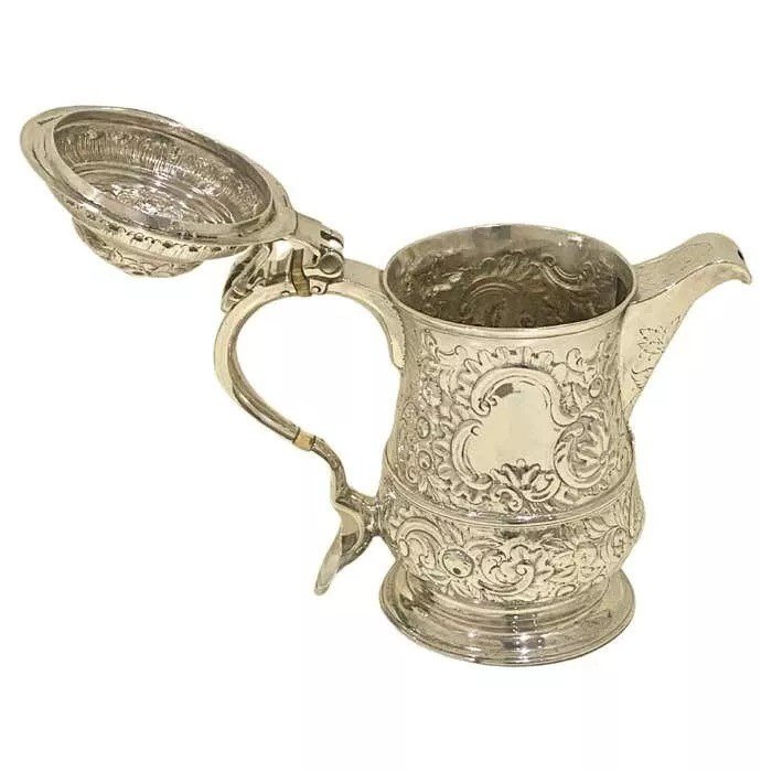 George II Sterling Silver Lidded Tankard With Spout London 1744-photo-3