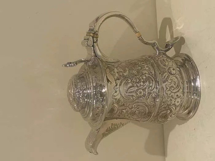 George II Sterling Silver Lidded Tankard With Spout London 1744-photo-6