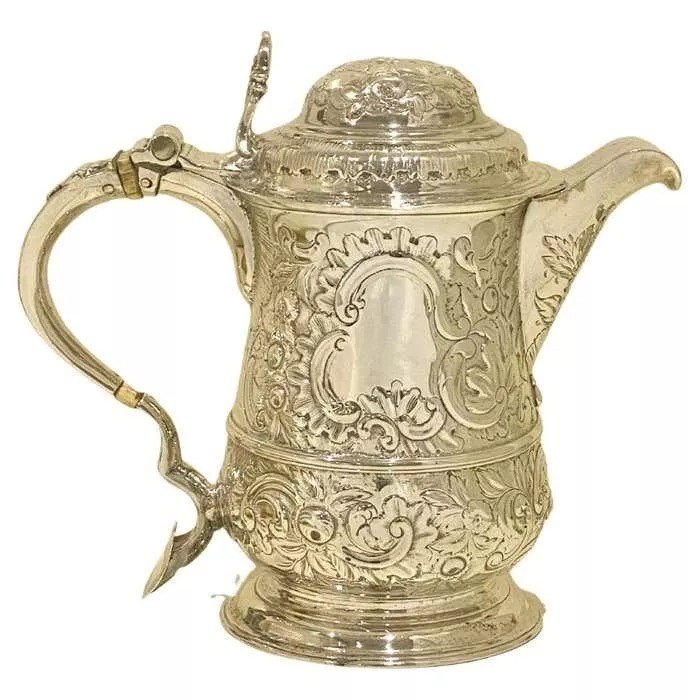 George II Sterling Silver Lidded Tankard With Spout London 1744