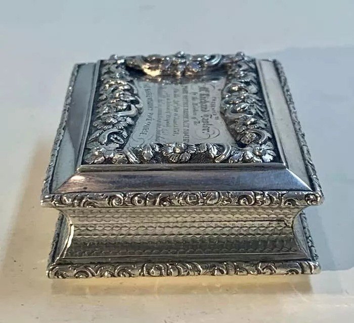 Georgian Solid Sterling Silver Table Snuff Box Hm, 1836-photo-4