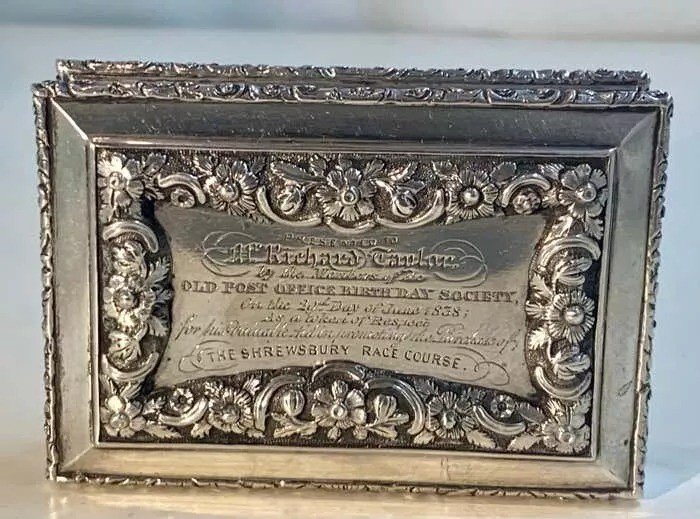 Georgian Solid Sterling Silver Table Snuff Box Hm, 1836-photo-5