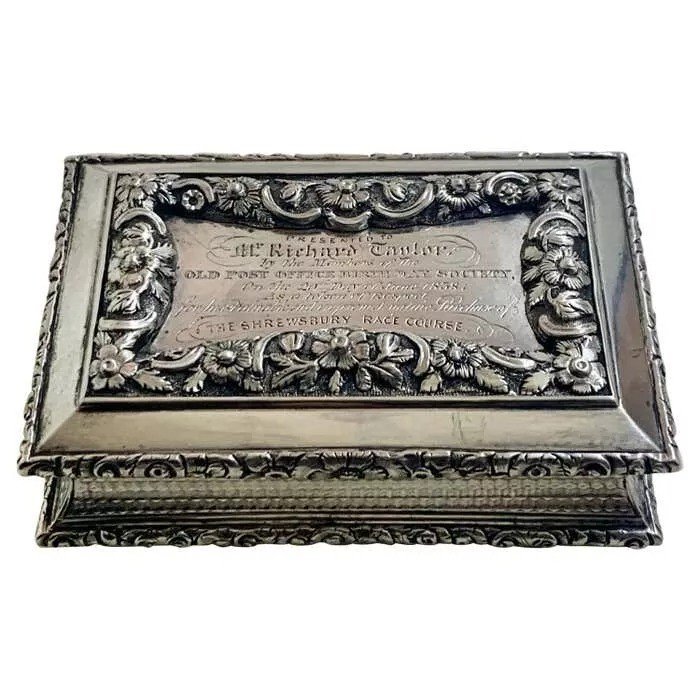 Georgian Solid Sterling Silver Table Snuff Box Hm, 1836