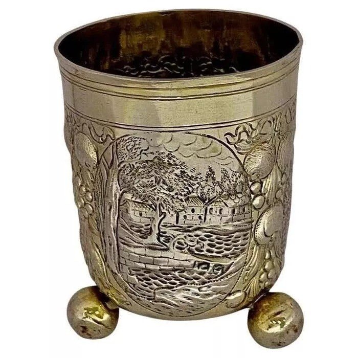 German Silver Beaker, Makers Mark Sbf, Nuremburg, Circa 1670