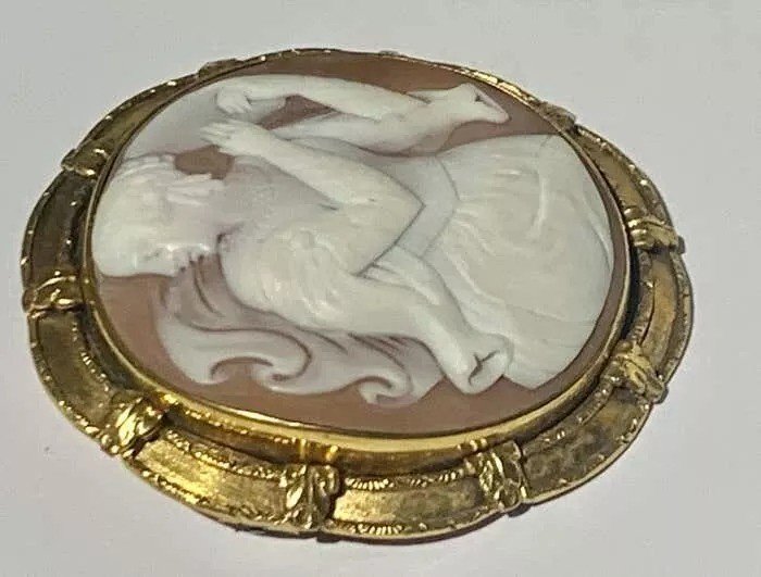 Large High Quality Victorian Cameo Brooch Superb 15ct Gold Frame-photo-4