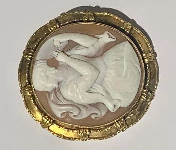 Large High Quality Victorian Cameo Brooch Superb 15ct Gold Frame-photo-5