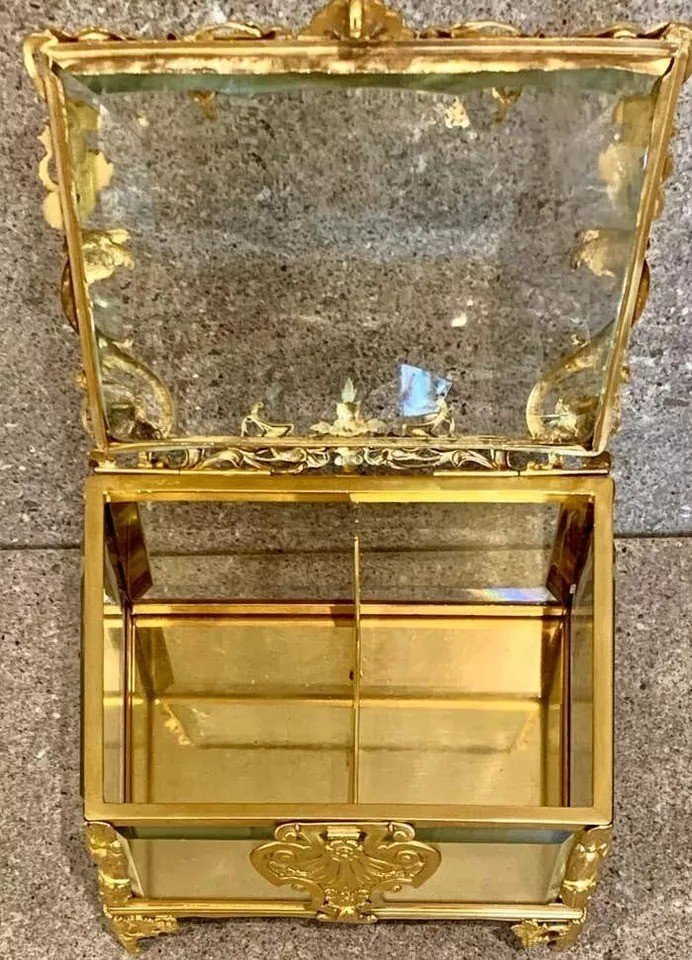 Grand Coffret En Verre Monté En Ormolu Napoléon III, France-photo-6