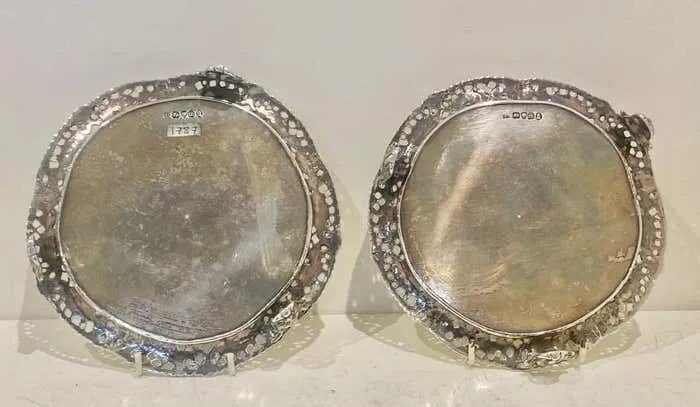 Pair Of George IV Sterling Silver Salvers London, 1827-photo-4