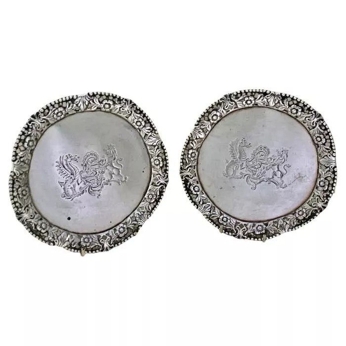 Pair Of George IV Sterling Silver Salvers London, 1827