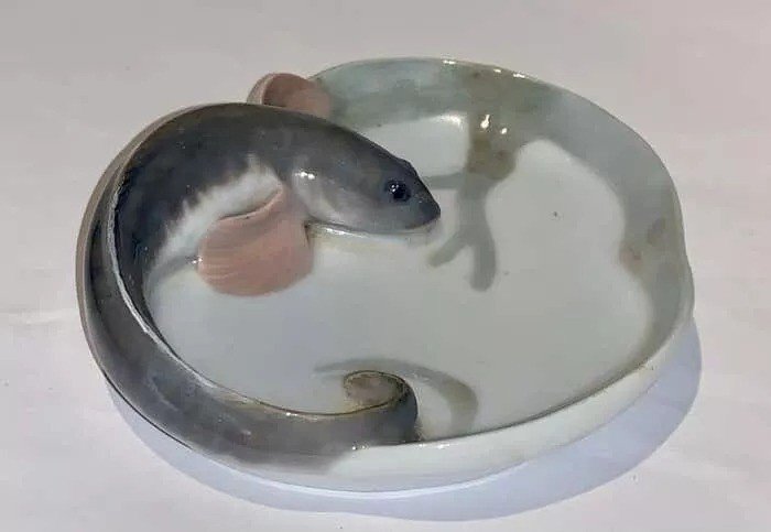 Rare Art Deco Royal Copenhagen Fish Dish Number 1139-photo-2