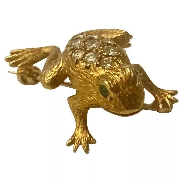 Broche Grenouille Sertie De Diamants, Par E. Wolfe & Co. Vendue Par Asprey's