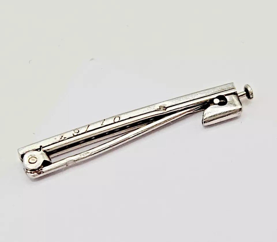 A Signed Cartier Paris Art Deco Platinum & Diamond Pin / Brooch, Circa 1920's.-photo-2