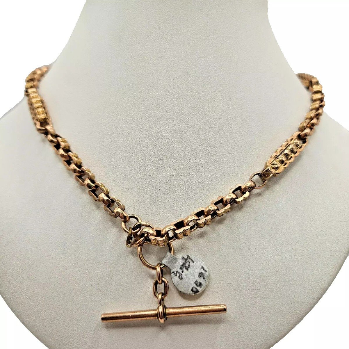 A Victorian Heavy 9ct Rose Gold Albert Watch / Neck Chain With Fancy Links 42gr