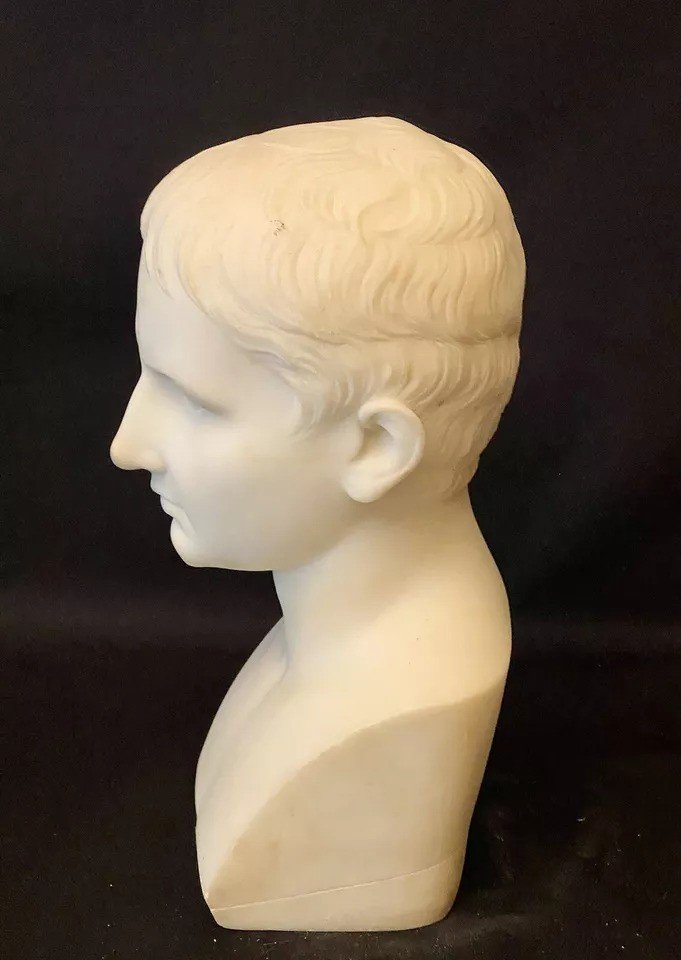 Antique 19th C Roman Emperor Augustus Avgvstvs Caesar Marble Bust-photo-2