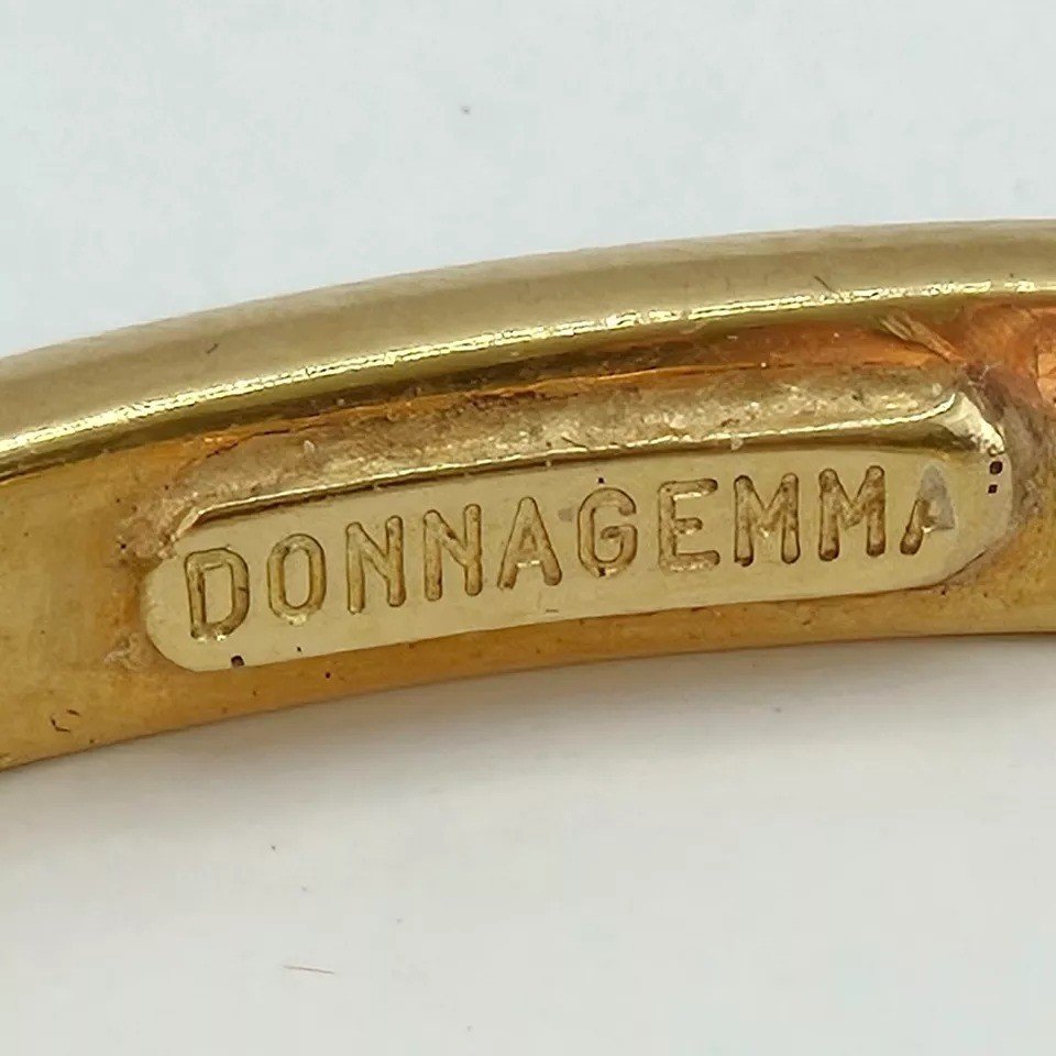 A Vintage Donnagemma Solid 18k Gold Bangle Bracelet-photo-2