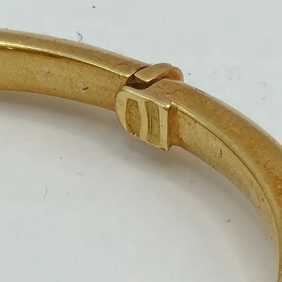 A Vintage Donnagemma Solid 18k Gold Bangle Bracelet-photo-3