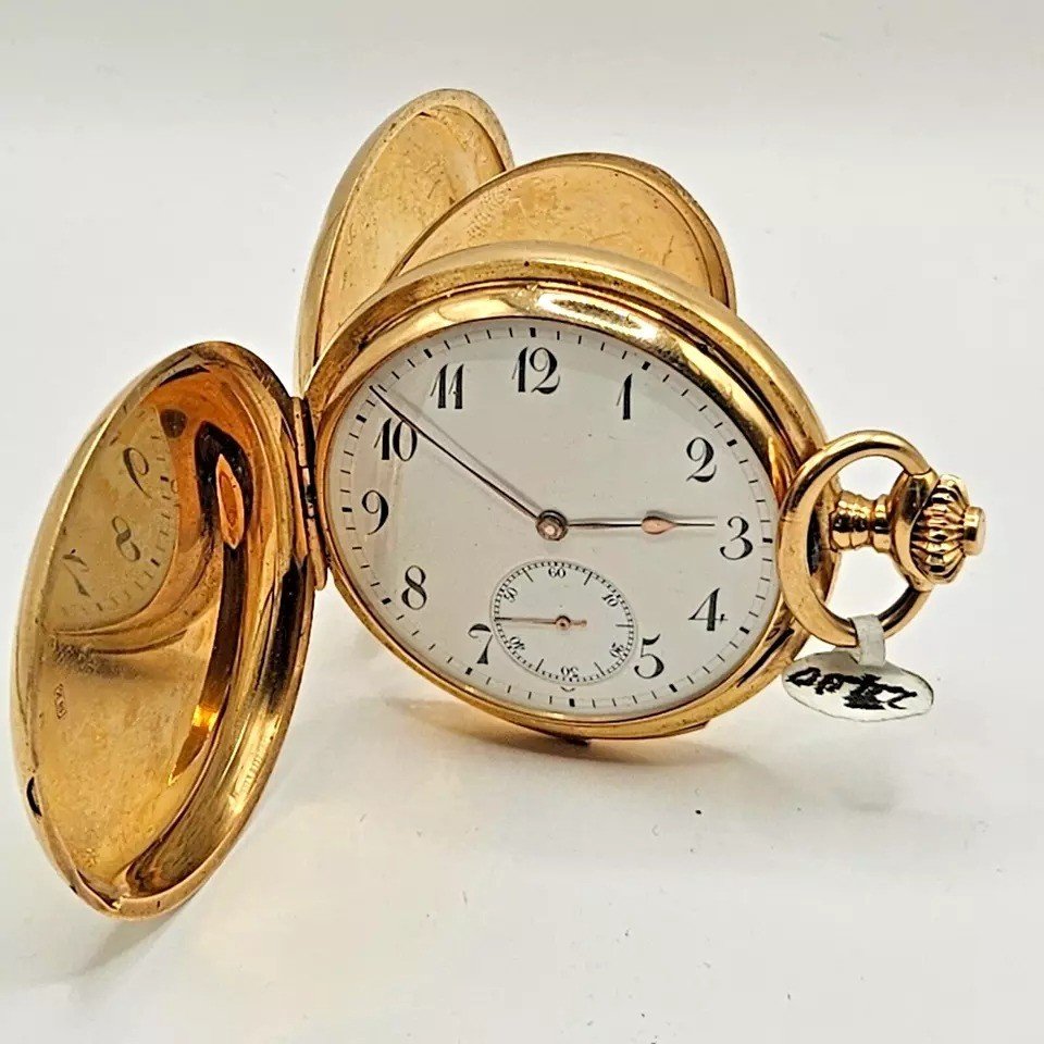 A Complicated 5 Minute Repeater 18k Gold Full Hunter Pocket Watch J Dauer Geneve-photo-2