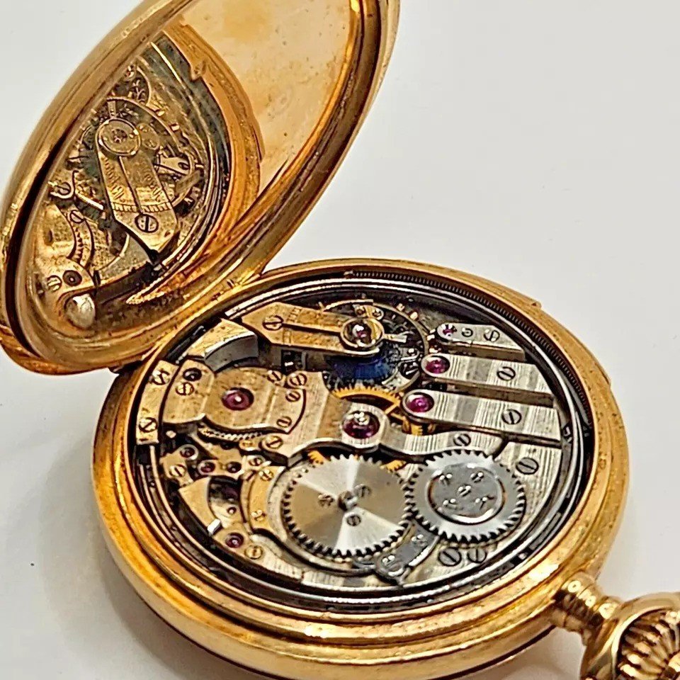 A Complicated 5 Minute Repeater 18k Gold Full Hunter Pocket Watch J Dauer Geneve-photo-4