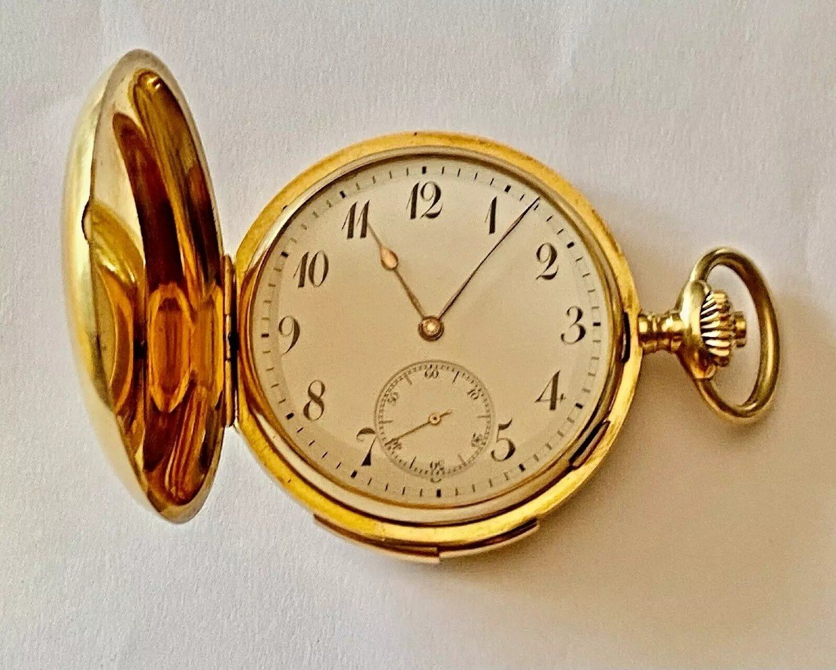 A Complicated 5 Minute Repeater 18k Gold Full Hunter Pocket Watch J Dauer Geneve