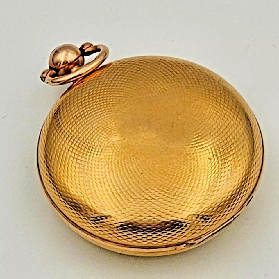 A Fusee 18k Gold Verge Full Hunter Pocket Watch By J Lyndsey Antique Ca 1840's-photo-4