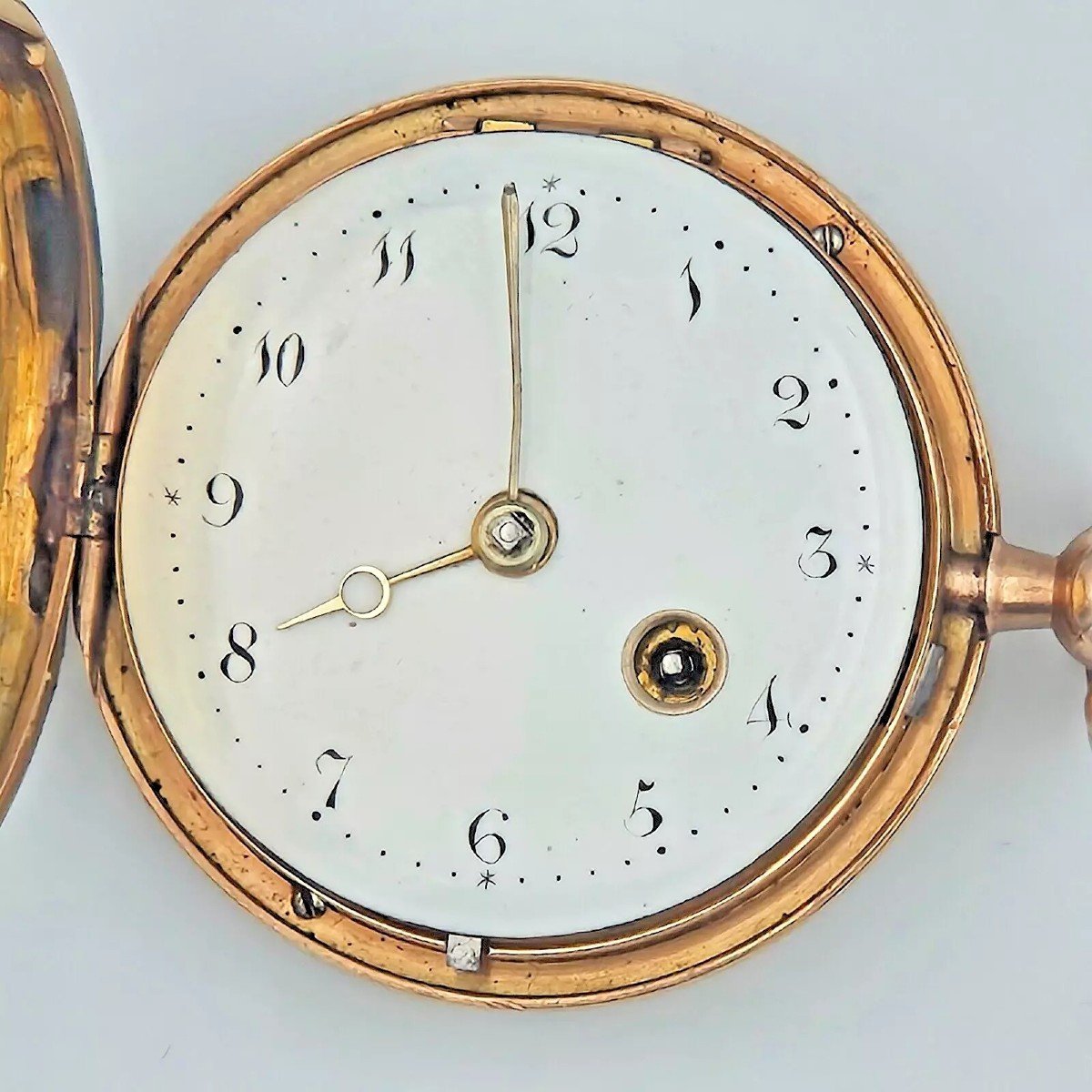 A Fusee 18k Gold Verge Full Hunter Pocket Watch By J Lyndsey Antique Ca 1840's